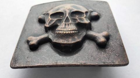 WW1 pre WW2 German prussia totenkopf skull belt buckle, massive and nice