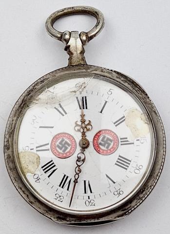 WW1 Veteran & WW2 Thirs Reich NSDAP leader pocket watch with wwi iron cross