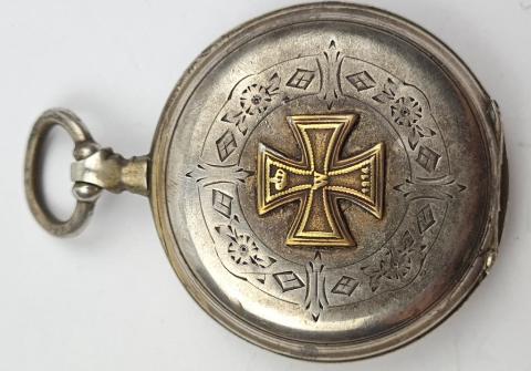 WW1 Veteran & WW2 Thirs Reich NSDAP leader pocket watch with wwi iron cross