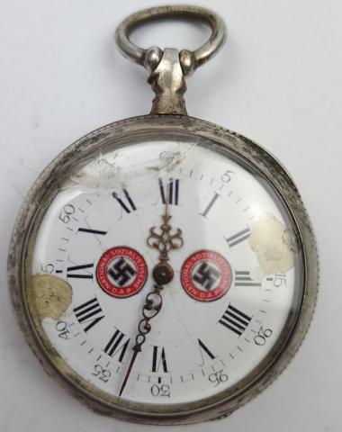 WW1 Veteran & WW2 Thirs Reich NSDAP leader pocket watch with wwi iron cross