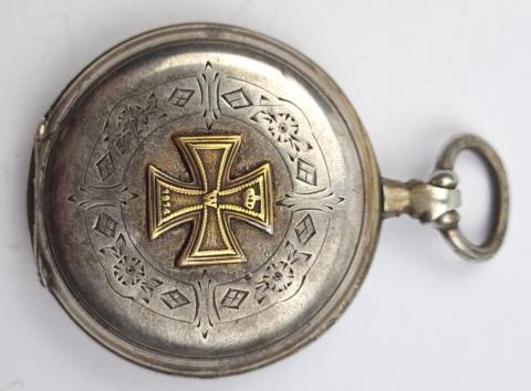 WW1 Veteran & WW2 Thirs Reich NSDAP leader pocket watch with wwi iron cross