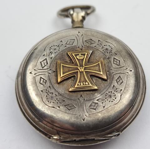 WW1 Veteran & WW2 Thirs Reich NSDAP leader pocket watch with wwi iron cross