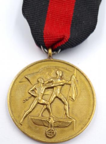 WW2 German Nazi 1 October 1938 Commemorative Medal award