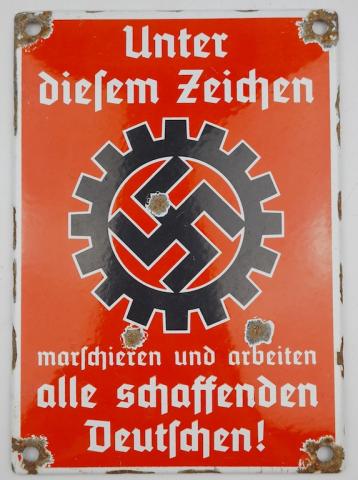 WW2 German Nazi Adolf Hitler Third Reich partisan members supporters wall enamel sign