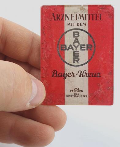 Ww2 German Nazi Auschwitz III Monowitz Farben Industries forced labor BAYER small metal plate