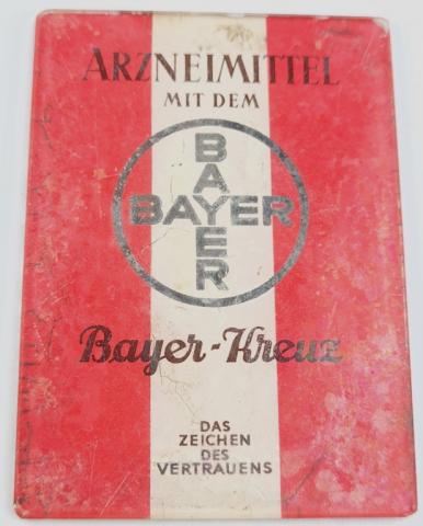 Ww2 German Nazi Auschwitz III Monowitz Farben Industries forced labor BAYER small metal plate