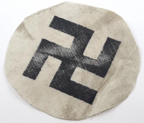 WW2 German Nazi cloth patch swastika flag pennant armband original selling dealer