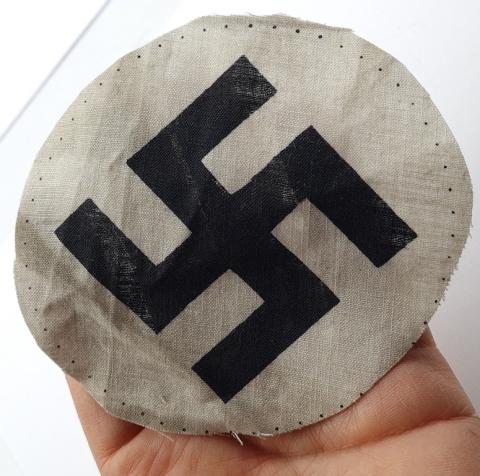 WW2 German Nazi cloth patch swastika flag pennant armband original selling dealer