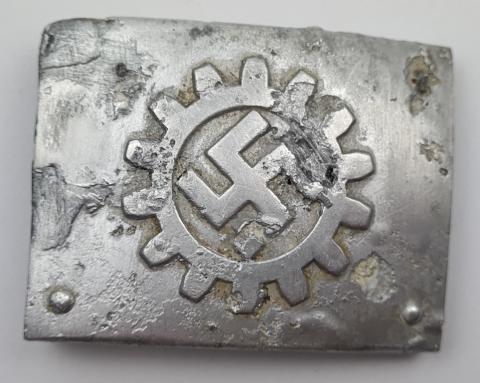 WW2 German Nazi DAF Third Reich workers belt buckle rad relic marked rzm