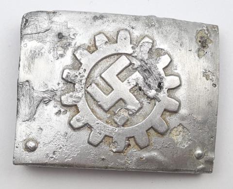 WW2 German Nazi DAF Third Reich workers belt buckle rad relic marked rzm