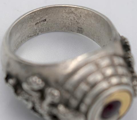 WW2 GERMAN NAZI EXTREMELY RARE GENERAL'S HIMMLER SUICIDE POISON SILVER RING