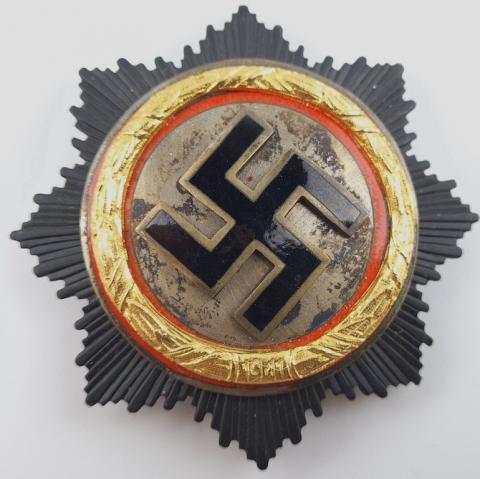 WW2 GERMAN NAZI GERMAN CROSS BY G. BREHMER MARKNEUKIRCHEN IN GOLD MEDAL BADGE WEHRMACHT, WAFFEN SS, LUFTWAFFE, KRIEGSMARINE, nsdap AWARD
