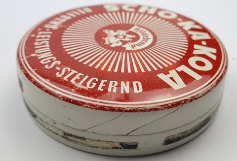 WW2 GERMAN Nazi G.M.B.H wartime period, SCHO-KA-KOLA CHOCOLATE TIN CAN PANZER WAFFEN WEHRMACHT SS crystal meth drugs Adolf Hitler