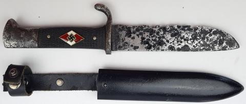 WW2 German Nazi Hitler Youth HJ knife with etui Hitlerjugend relic weapon