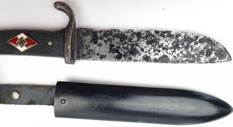 WW2 German Nazi Hitler Youth HJ knife with etui Hitlerjugend relic weapon WW2 German Nazi Hitler Youth HJ knife with etui Hitlerjugend relic weapon