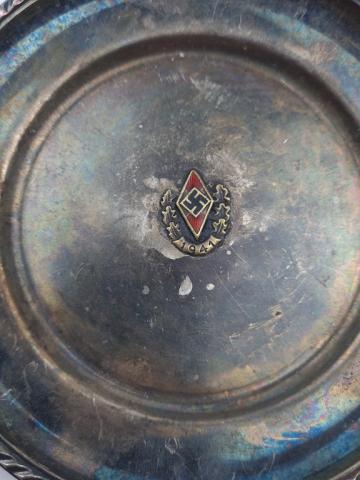 WW2 German Nazi Hitler Youth HJ silverware tray 1941 marked Reich Swastika