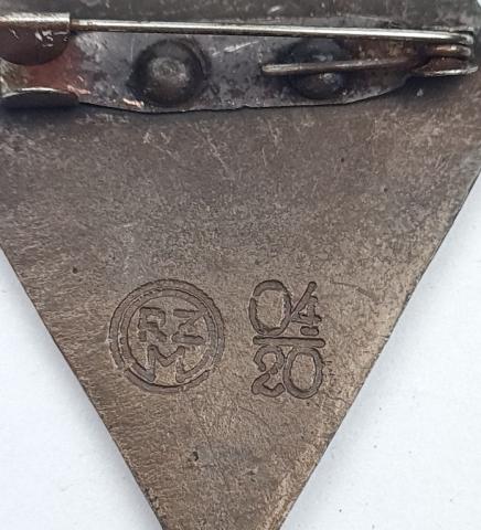 WW2 German Nazi Hitler Youth HJ sports fest diamond pin badge by RZM