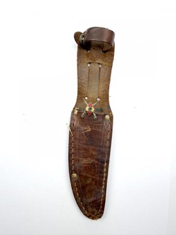WW2 German Nazi hj hitler youth hunting knife with etui and hj pin 1939 WW2 German Nazi hj hitler youth hunting knife with etui and hj pin 1939