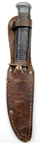 WW2 German Nazi hj hitler youth hunting knife with etui and hj pin 1939 WW2 German Nazi hj hitler youth hunting knife with etui and hj pin 1939