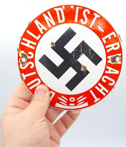 WW2 GERMAN NAZI III REICH NSDAP Deutschland is erwacht 1933 METAL WALL PANEL SIGN