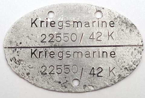 WW2 German Nazi kriegsmarine grouping dog tag dogtag ID naval tunic buttons