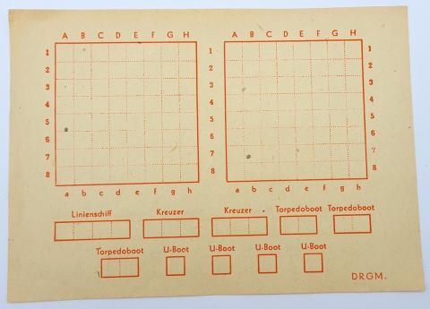 WW2 German Nazi KRIEGSMARINE KG navy uboat ship boardgame 2 papers + enveloppe