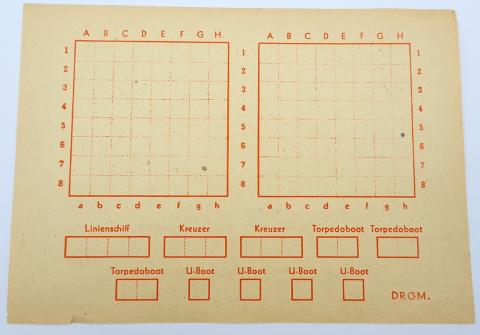 WW2 German Nazi KRIEGSMARINE KG navy uboat ship boardgame 2 papers + enveloppe