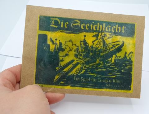 WW2 German Nazi KRIEGSMARINE KG navy uboat ship boardgame 2 papers + enveloppe