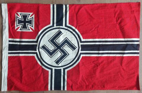 WW2 German Nazi Kriegsmarine navy combat naval flag unissued, marked and dated 1942