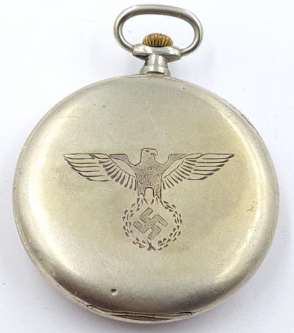 WW2 German Nazi Kriegsmarine navy KM u-boat pilot pocket watch with third reich eagle