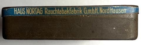 WW2 GERMAN NAZI KRIEGSMARINE NAVY TOBACCO CIGARETTE CAN WITH SWASTIKA FLAG G.M.B.H GMBH NORTAG BOX COURSE RAUCHTABAKFABRIK thin can