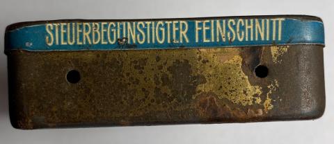 WW2 GERMAN NAZI KRIEGSMARINE NAVY TOBACCO CIGARETTE CAN WITH SWASTIKA FLAG G.M.B.H GMBH NORTAG BOX COURSE RAUCHTABAKFABRIK thin can