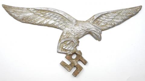 WW2 German Nazi large alminium LUFTWAFFE wall eagle with swastika