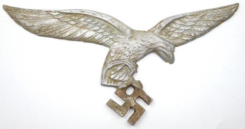 WW2 German Nazi large alminium LUFTWAFFE wall eagle with swastika