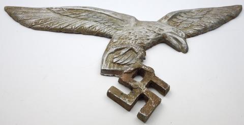 WW2 German Nazi large alminium LUFTWAFFE wall eagle with swastika