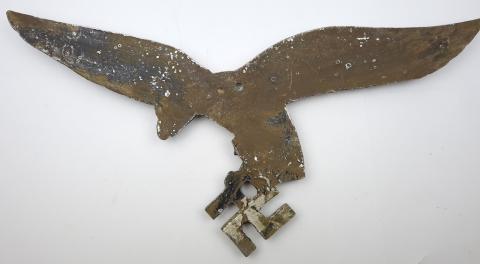 WW2 German Nazi large alminium LUFTWAFFE wall eagle with swastika