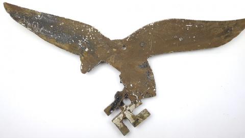 WW2 German Nazi large alminium LUFTWAFFE wall eagle with swastika