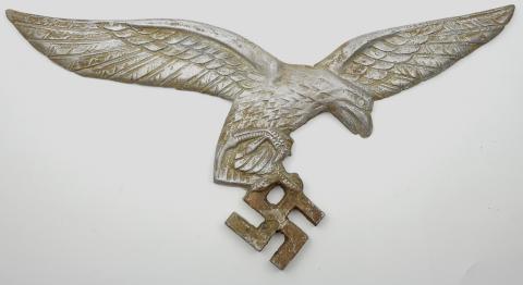 WW2 German Nazi large alminium LUFTWAFFE wall eagle with swastika