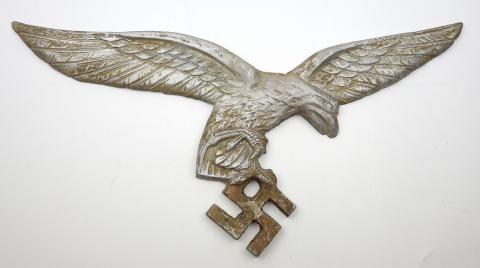 WW2 German Nazi large alminium LUFTWAFFE wall eagle with swastika