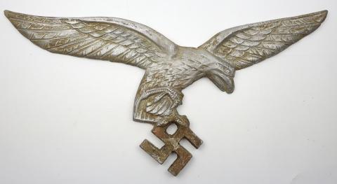 WW2 German Nazi large alminium LUFTWAFFE wall eagle with swastika