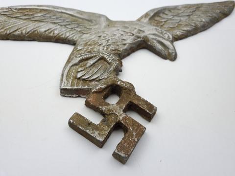 WW2 German Nazi large alminium LUFTWAFFE wall eagle with swastika