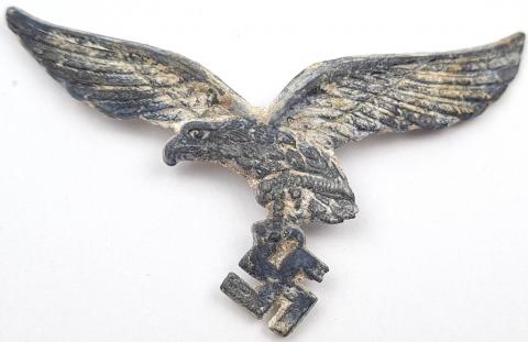 WW2 German Nazi Luftwaffe visor cap eagle insignia pin original pilot lw goering