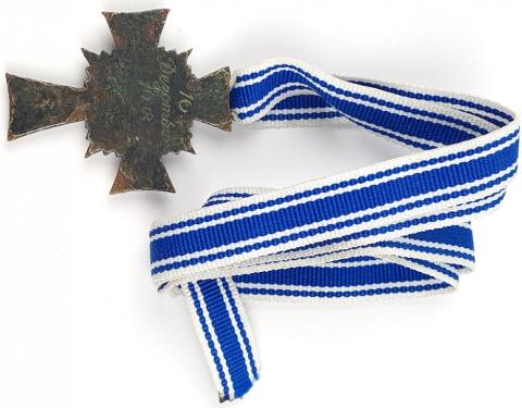 WW2 German Nazi mother cross medal award in bronze with ribbon