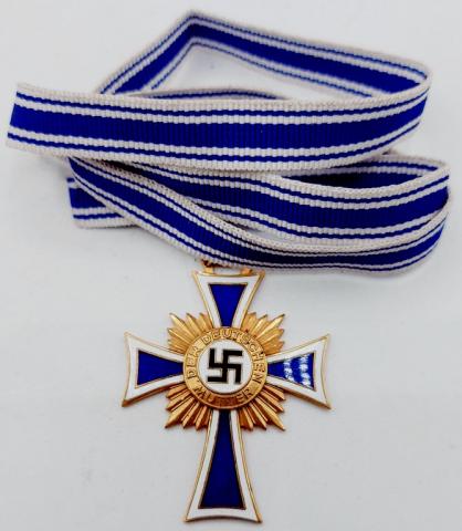 WW2 German Nazi Mother Cross medal award in gold MINT  Cross of Honour of the German Mother