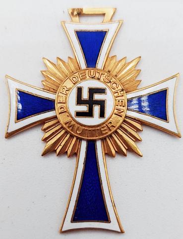 WW2 German Nazi Mother Cross medal award in gold MINT  Cross of Honour of the German Mother