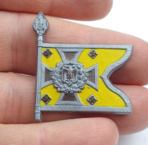 WW2 German Nazi Nachrichtentruppe banner tiny flag pin marked