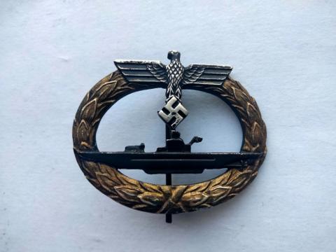 WW2 GERMAN NAZI NAVY KRIEGSMARINE U-BOAT BADGE MEDAL AWARD BY SCHELERSOHN