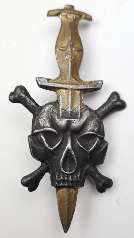 WW2 German Nazi nice waffen SS totenkopf skull pin with a dagger boker chained himmler rohm