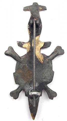 WW2 German Nazi nice waffen SS totenkopf skull pin with a dagger boker chained himmler rohm