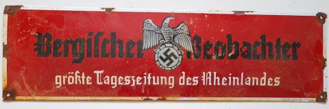WW2 German Nazi nice wall metal sign from the gazette Völkischer Beobachter WW2 German Nazi nice wall metal sign from the gazette Völkischer Beobachter